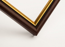 Рамка 10х15, цвет - темно-коричневое дерево с внутренним золотом, профиль - полукруглый 16 мм