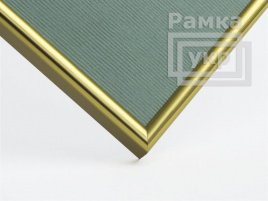 Рамка А4 алюминий, цвет - золото глянцевое блестящее, профиль - полукруглый - 7 мм,
